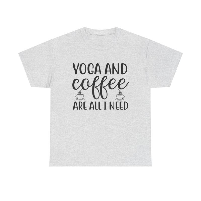 Yoga Fitness Quotes - Yoga en koffie T-shirt grappige zen