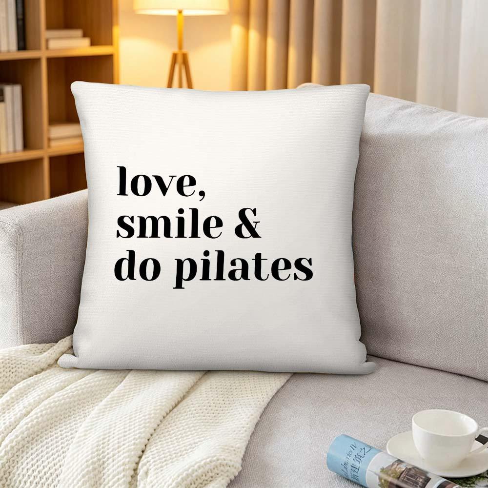 Love Smile Do Pilates Kussenho - Yoga Fitness Quotes recensie en prijs