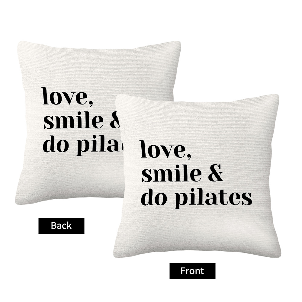 Love Smile Do Pilates Kussenho - Yoga Fitness Quotes recensie en prijs