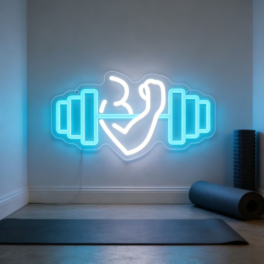 Biceps Dumbbell Neon Sign LED  - Yoga Fitness Quotes recensie en prijs