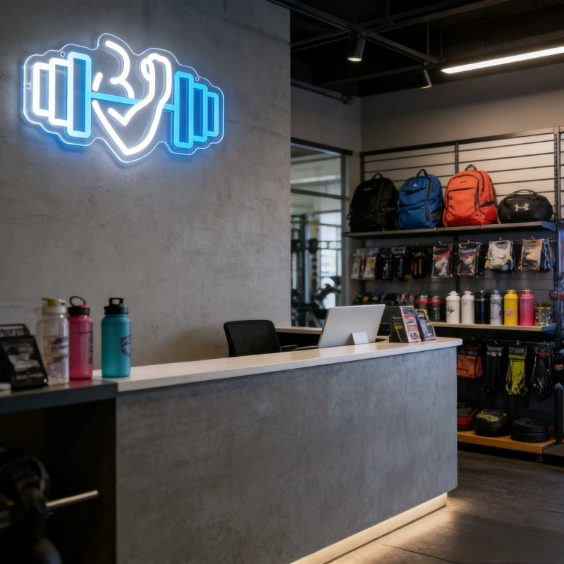 Biceps Dumbbell Neon Sign LED  - Yoga Fitness Quotes recensie en prijs